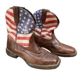 Ariat Anthem Sole Shortie Patriot American Flag Womens Square Toe Cowboy Boots